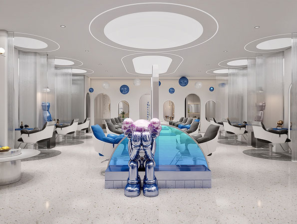 150平米現(xiàn)代網(wǎng)紅風美發(fā)店裝修設(shè)計 | 美麗日記